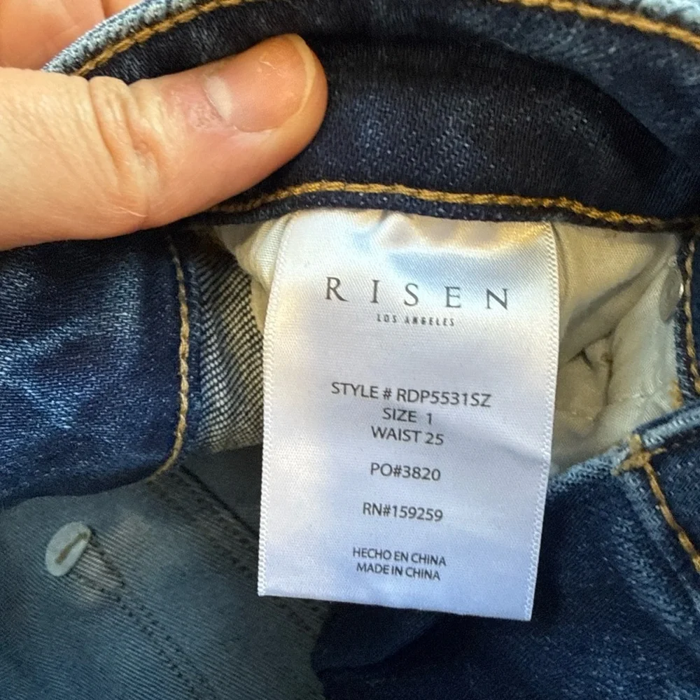 Wide Leg Women's Jeans - Dark Blue Flare - Picture 5 of 8